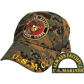 Ball Cap-Digital OD with Marine Seal/ USMC